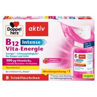 Abbildung der Produktverpackung Doppelherz aktiv B12 Vita-Energie Intense Frontansicht